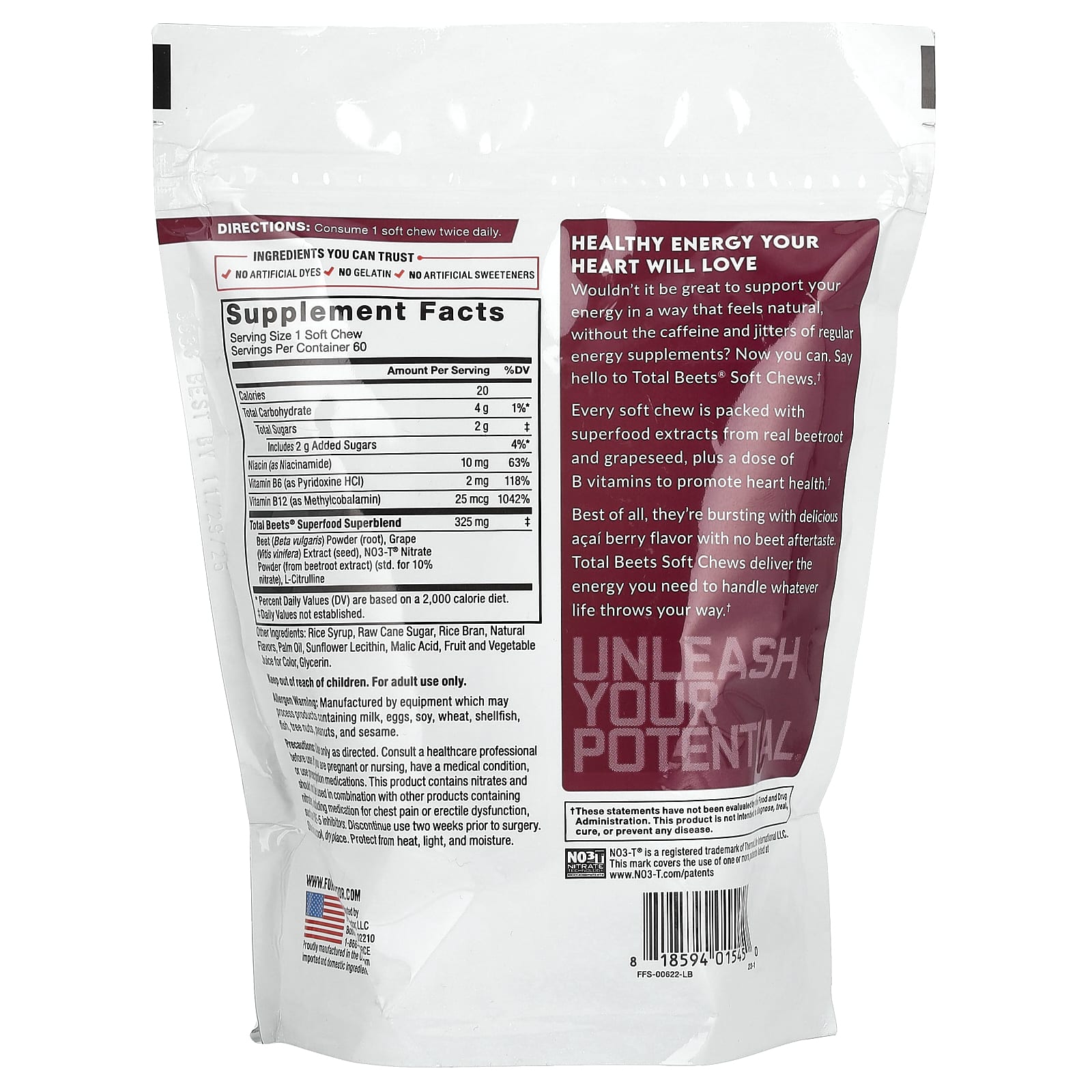 Total Beets Soft Chews for Natural Energy & Heart Health - Image 2