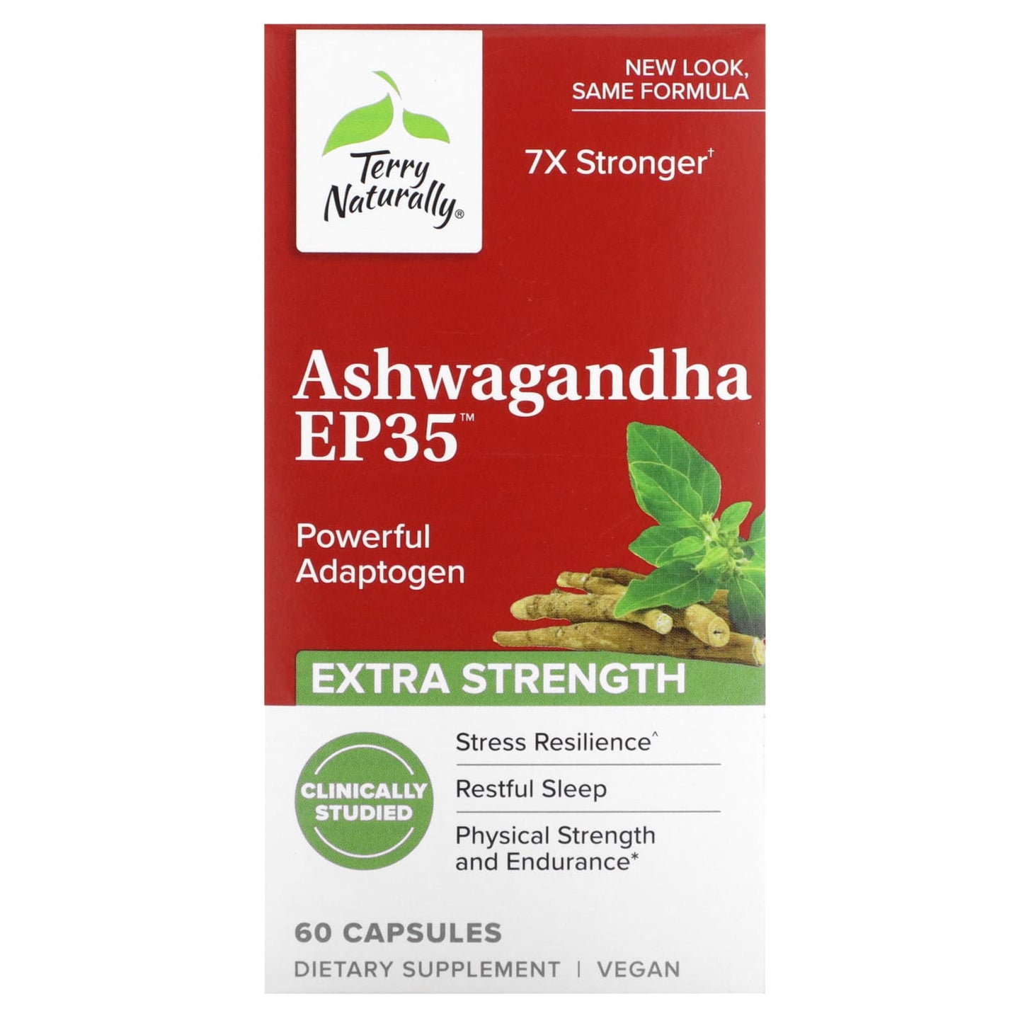 Terry Naturally, Ashwagandha EP35, Extra Strength, 60 Capsules (150 mg per Capsule) - Image 1