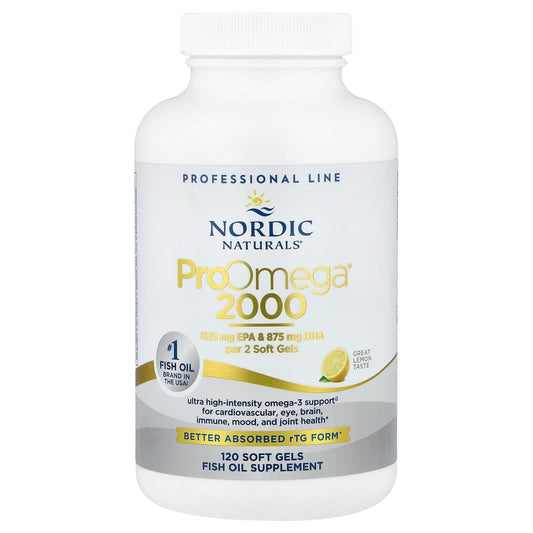 Nordic Naturals, ProOmega® 2000, Lemon, 120 Soft Gels (1,075 mg per Soft Gel) - Image 1