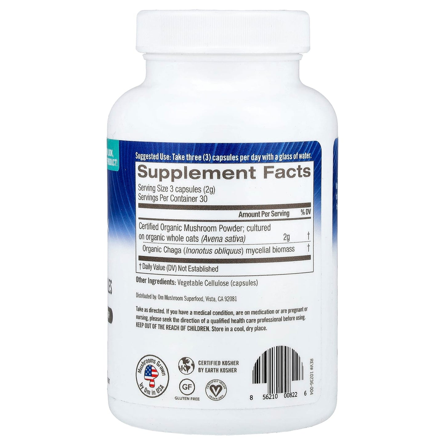 Om Mushrooms, Chaga, 90 Vegetable Capsules (667 mg per Capsule ) - Image 2