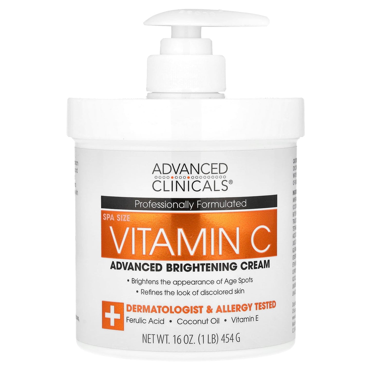 Vitamin C Brightening Cream for Glowing Skin - 16 oz (454 g) - Image 1