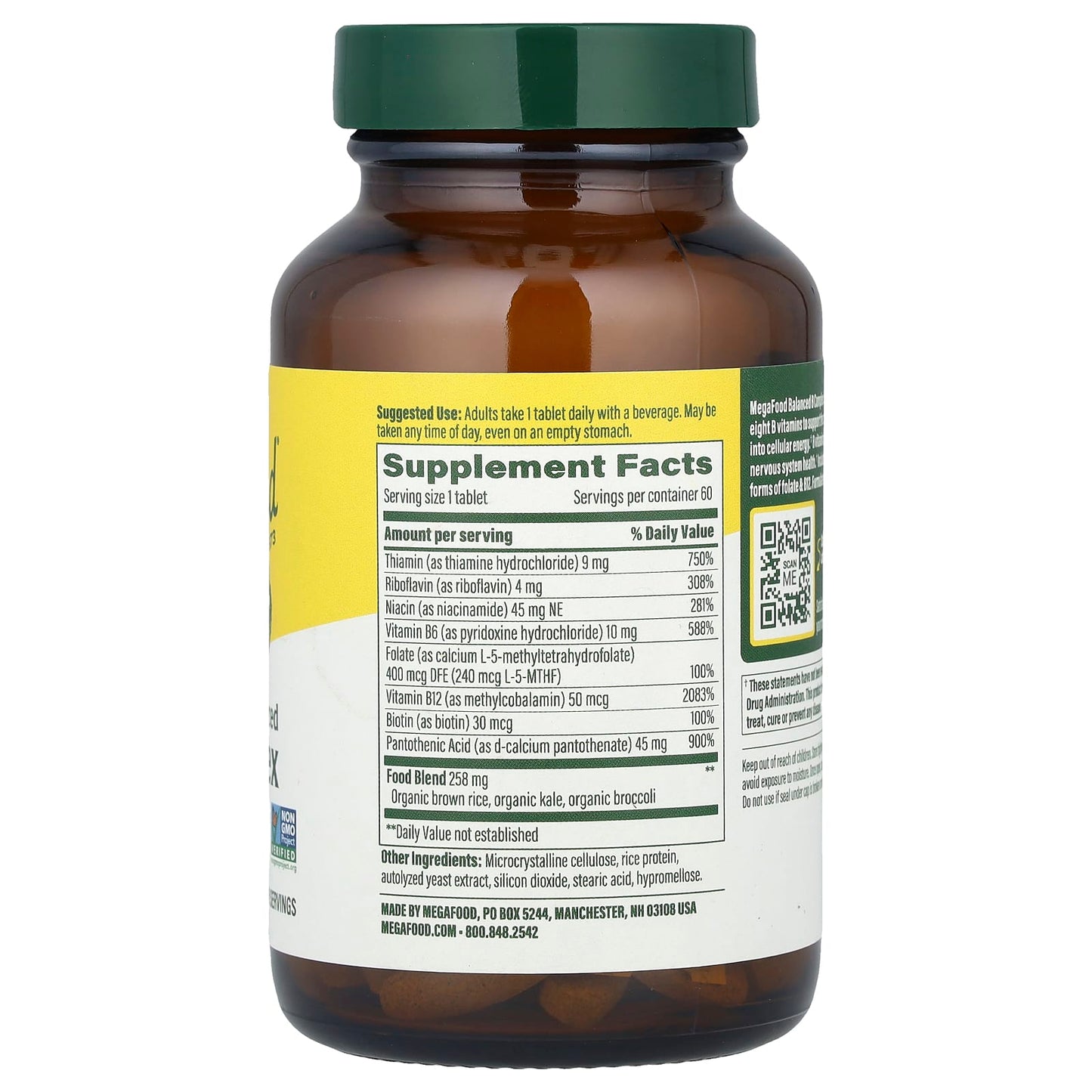 MegaFood, Balanced B Complex, 60 Tablets - Image 2