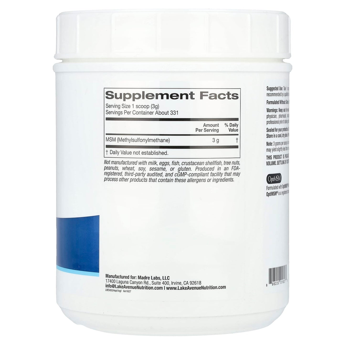 OptiMSM Flakes by Lake Avenue Nutrition - Support Joint Health - Image 2