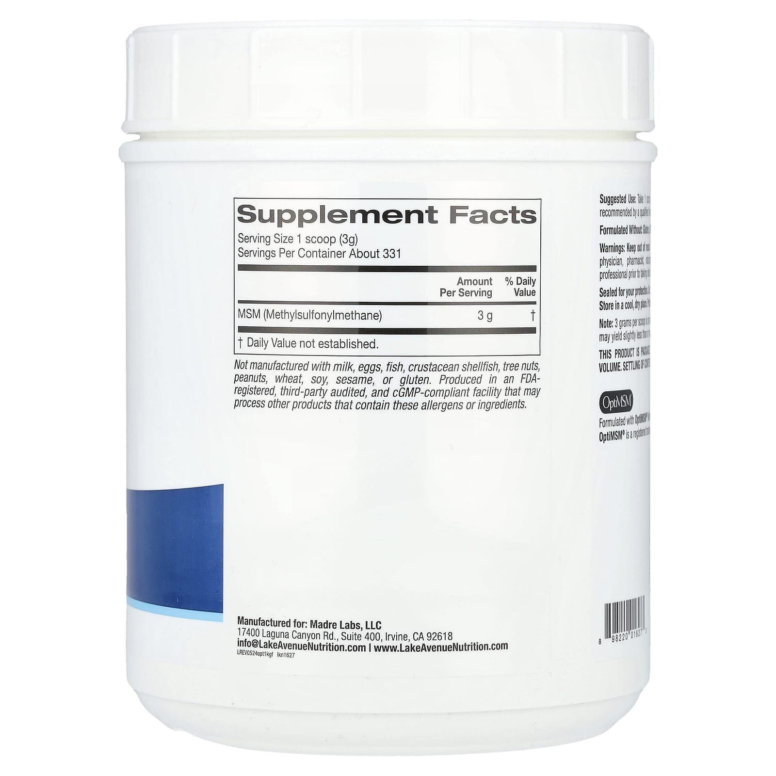 OptiMSM Flakes by Lake Avenue Nutrition - Support Joint Health - Image 2