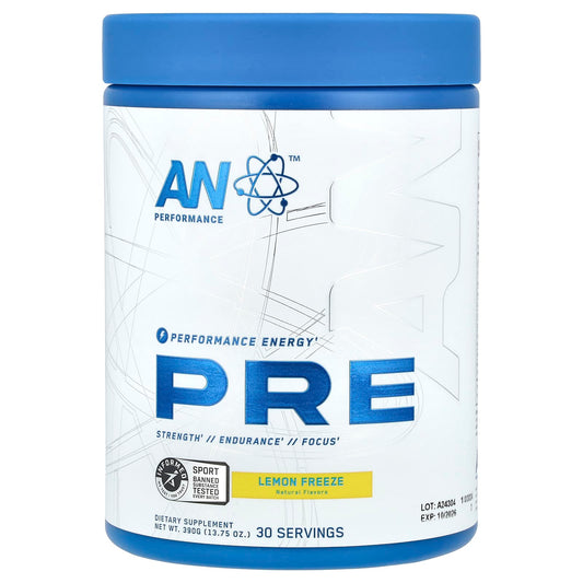 Boost Performance with AN Supps Pre-Workout, Lemon Freeze, 13.75 oz - Image 1