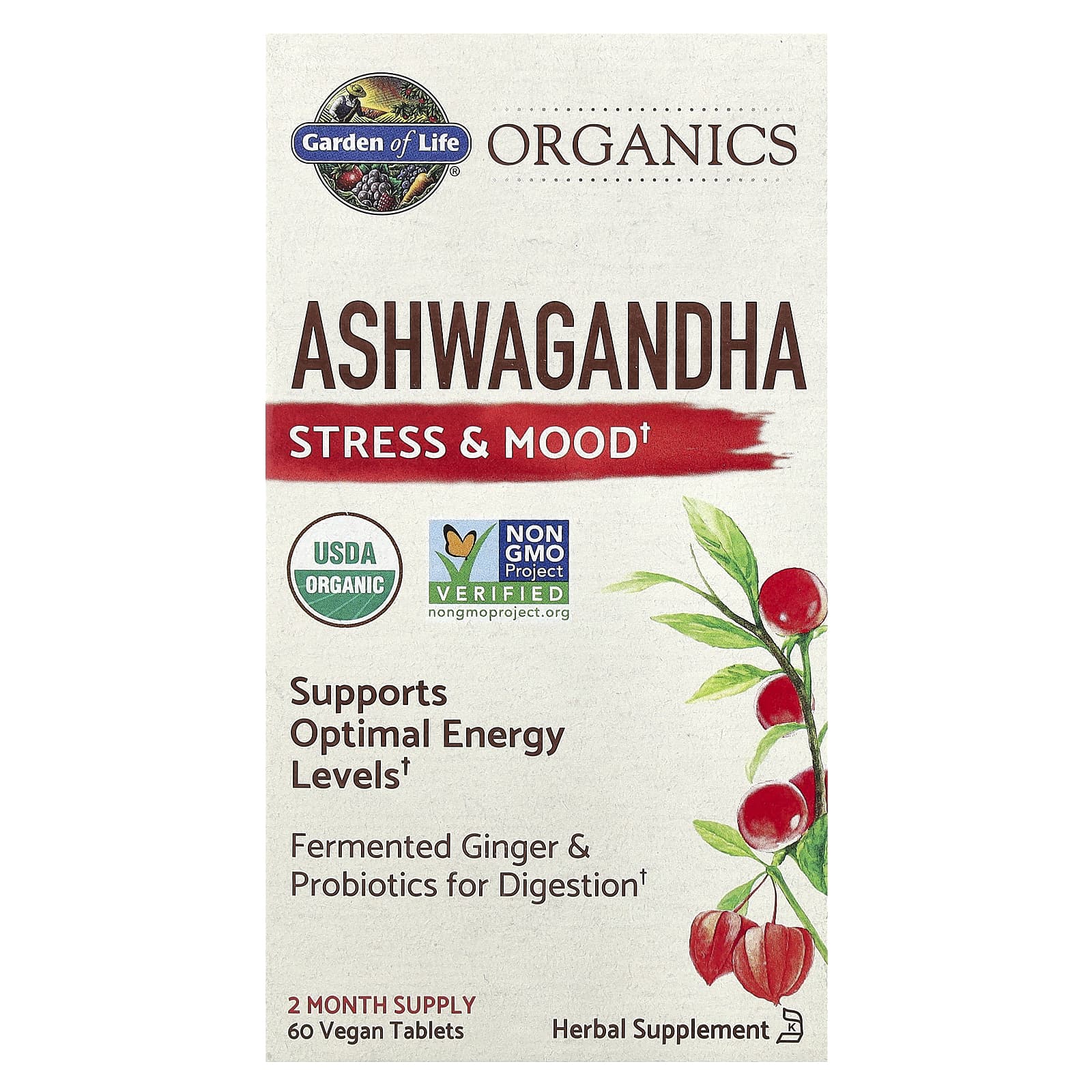 Garden of Life, Organics, Ashwagandha, 60 Vegan Tablets