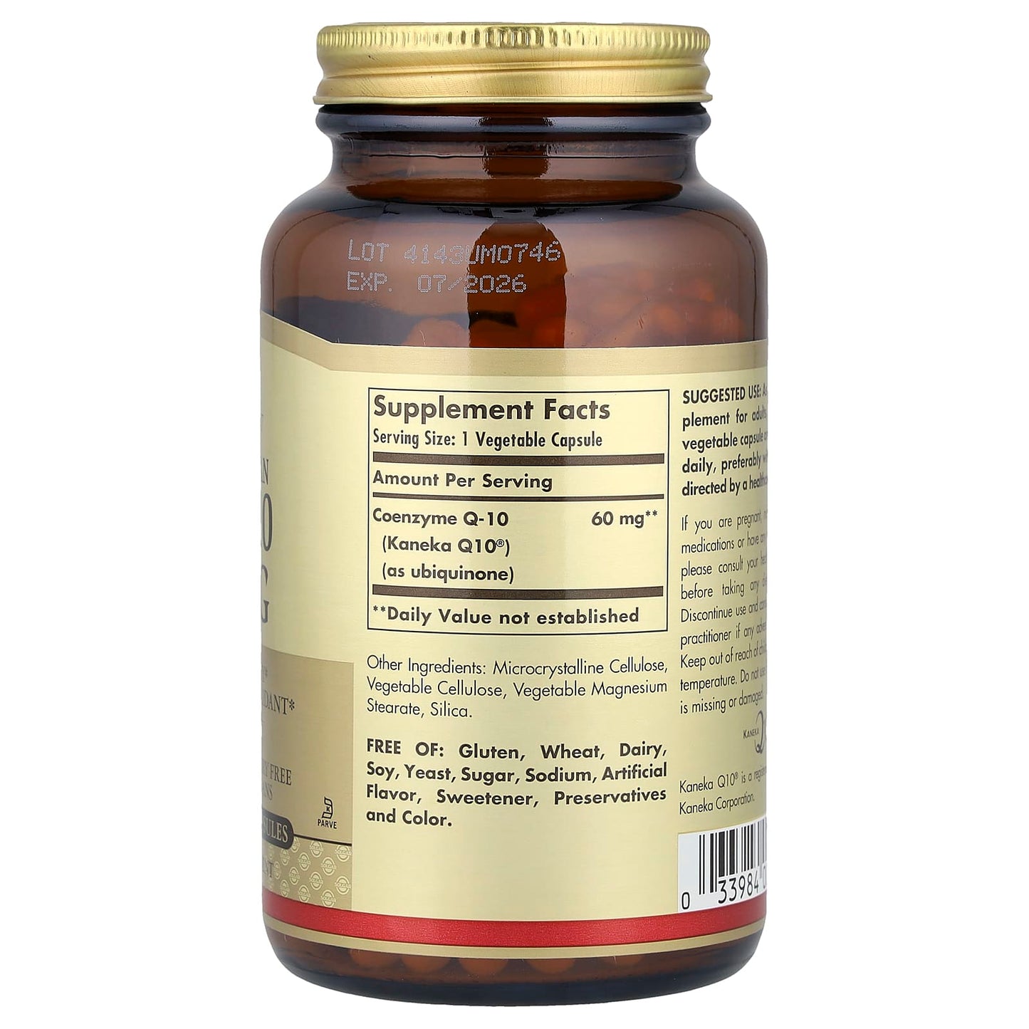 Solgar, Vegetarian CoQ-10, 60 mg, 180 Vegetable Capsules - Image 2