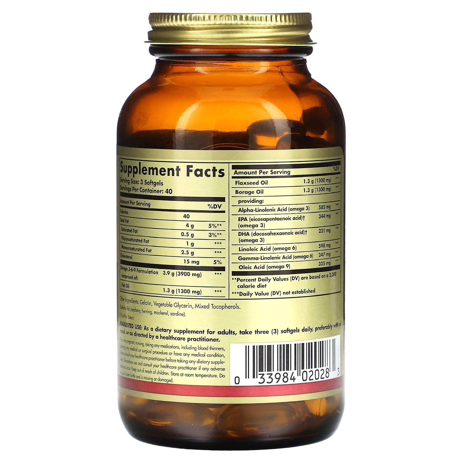 Solgar, Omega 3-6-9, 1,300 mg, 120 Softgels - Image 2