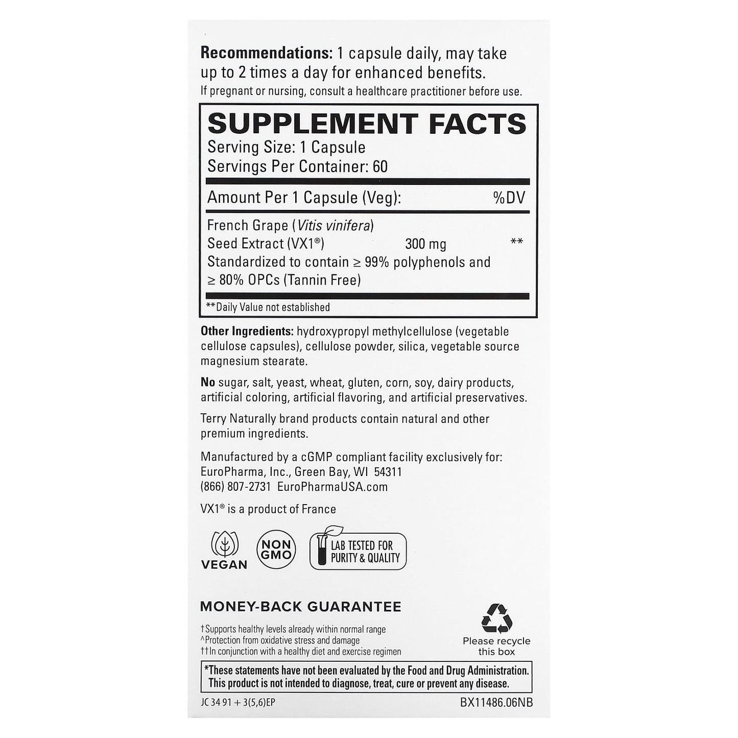 Terry Naturally, Clinical OPC, 300 mg, 60 Capsules - Image 2