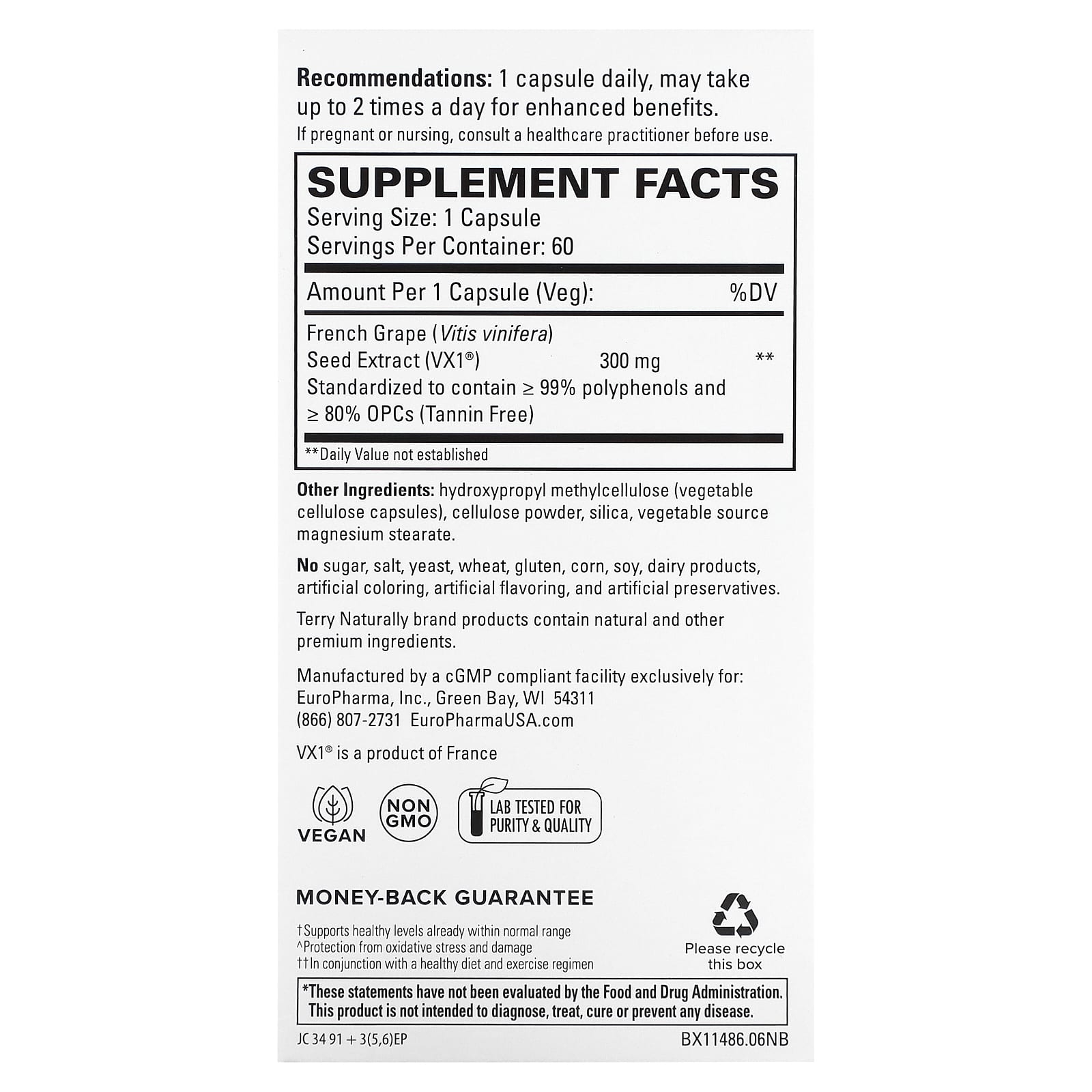 Terry Naturally, Clinical OPC, 300 mg, 60 Capsules - Image 2