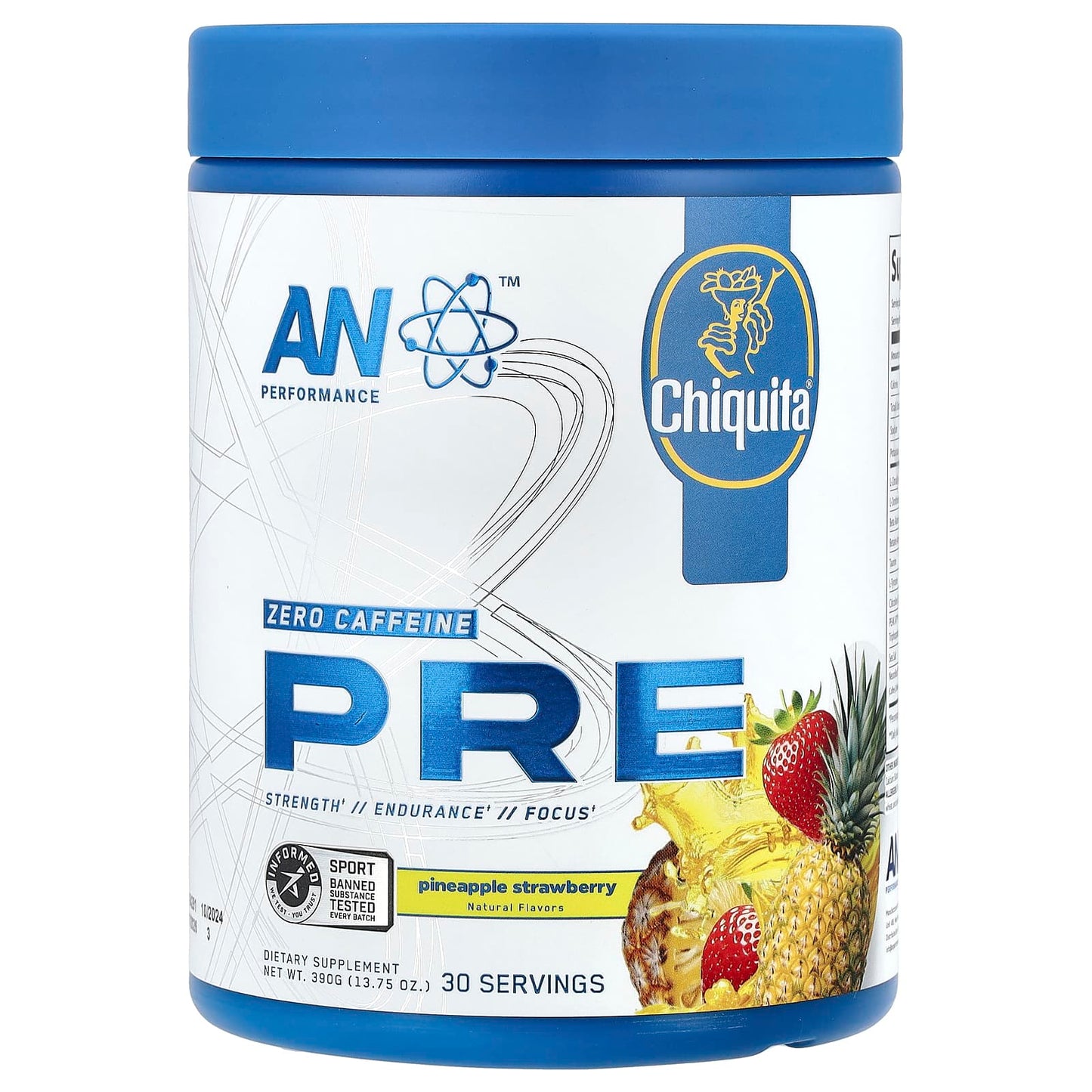 Zero Caffeine Pre-Workout Supplement by AN Supps - Pineapple Strawberry Flavor - Image 1
