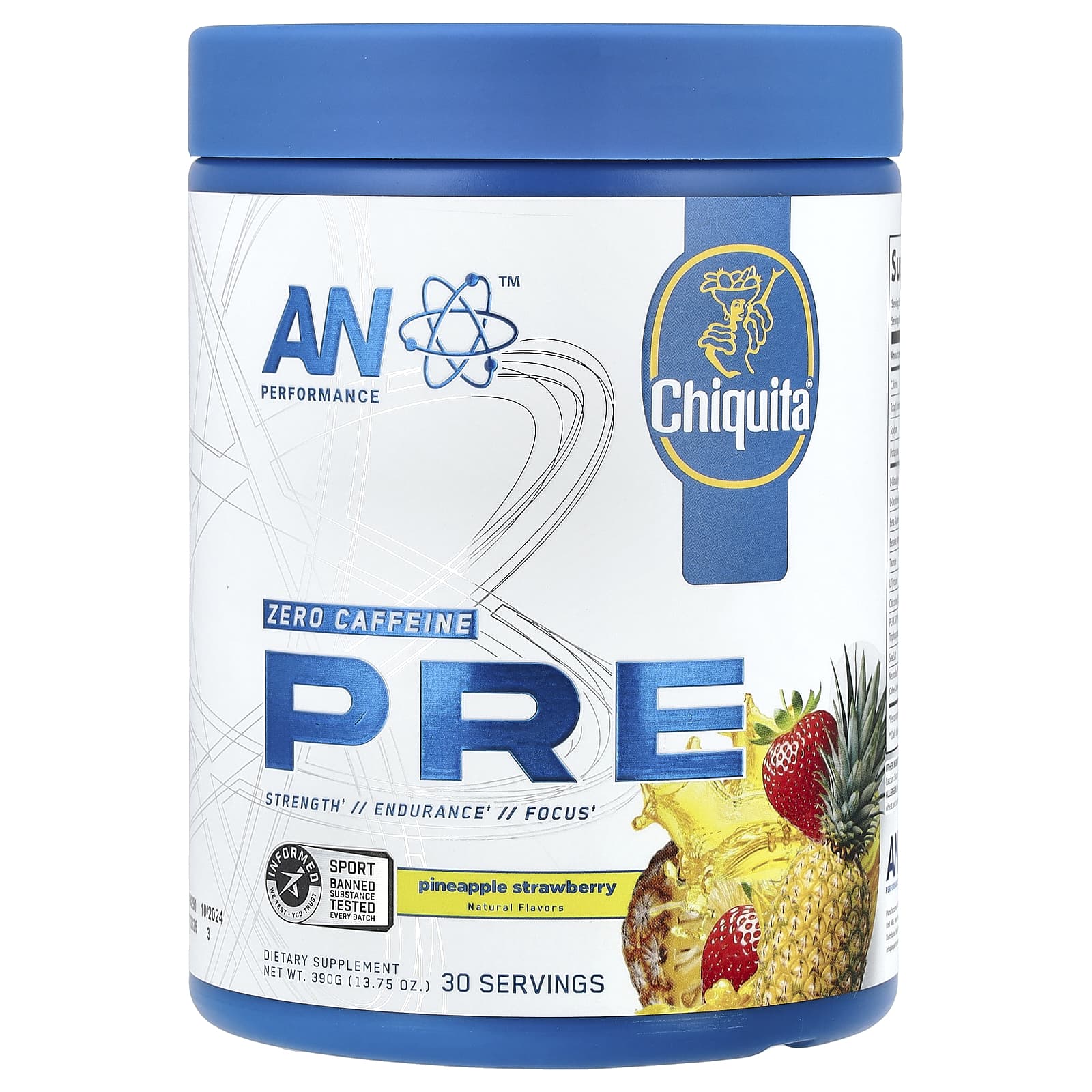 Zero Caffeine Pre-Workout Supplement by AN Supps - Pineapple Strawberry Flavor - Image 1