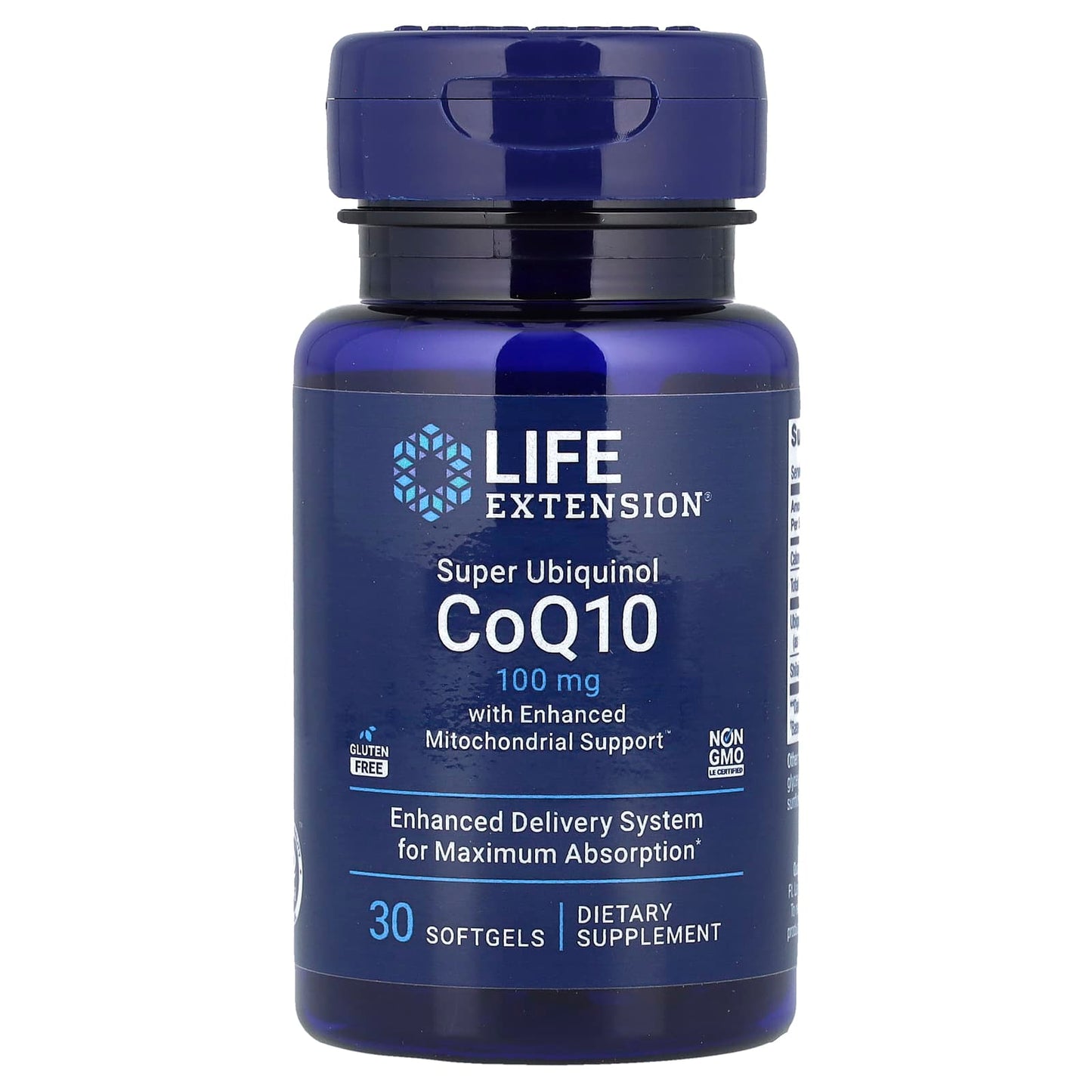 Life Extension, Super Ubiquinol CoQ10 with Enhanced Mitochondrial Support, 100 mg, 30 Softgels - Image 1