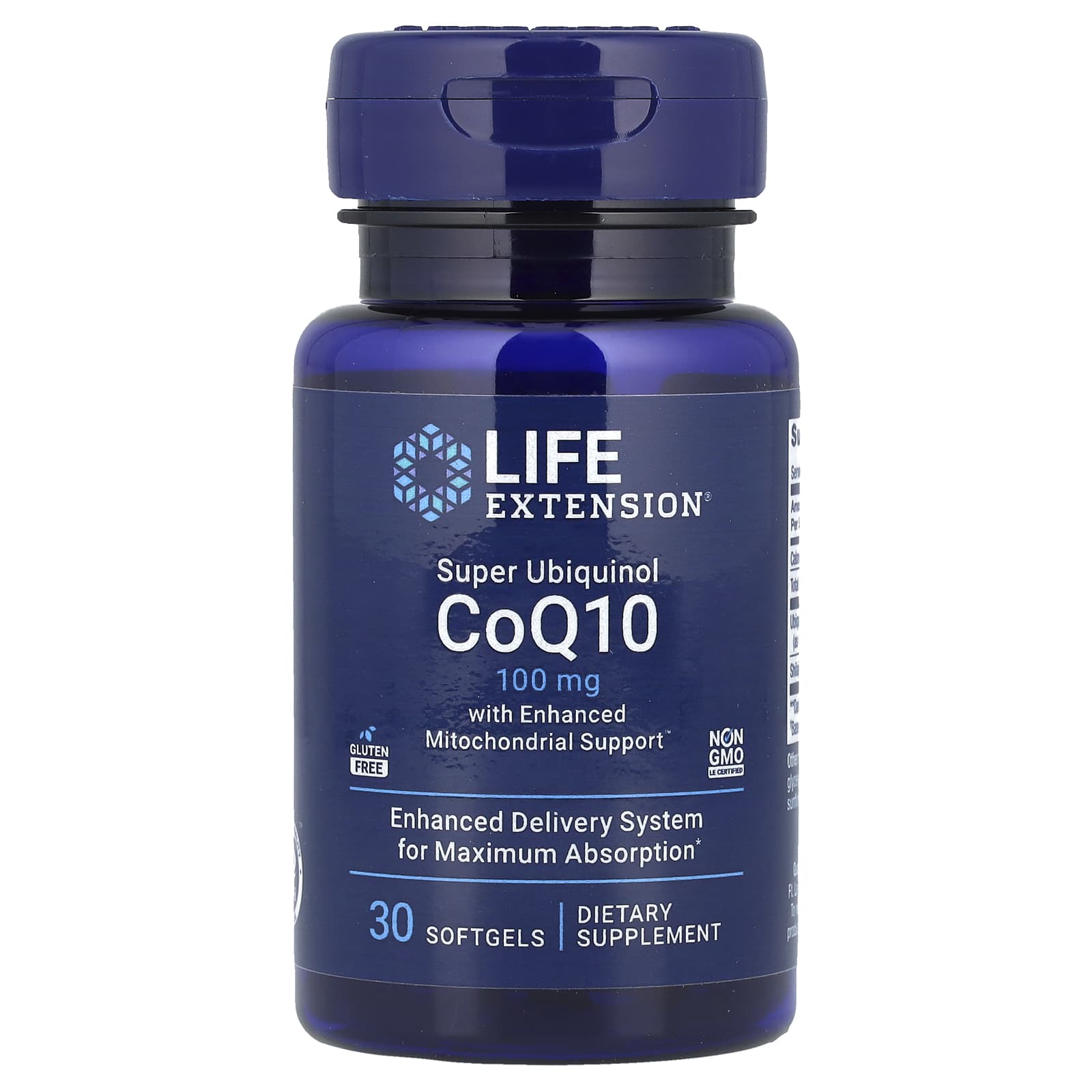 Life Extension, Super Ubiquinol CoQ10 with Enhanced Mitochondrial Support, 100 mg, 30 Softgels - Image 1