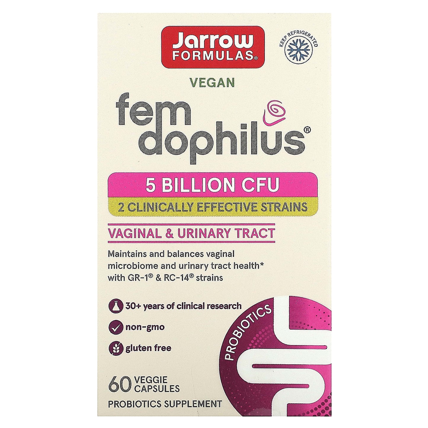 Jarrow Formulas Fem Dophilus Probiotic Supplement for Vaginal Health - Image 1
