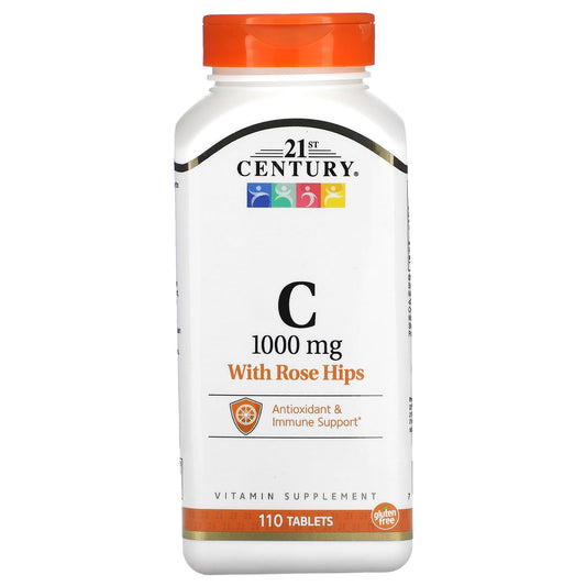 Boost Immunity with 21st Century Vitamin C Rose Hips, 1000mg, 110 Tablets - Image 1