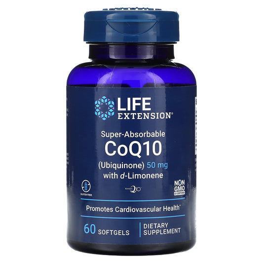 Life Extension, Super-Absorbable CoQ10 with d-Limonene, 50 mg, 60 Softgels - Image 1