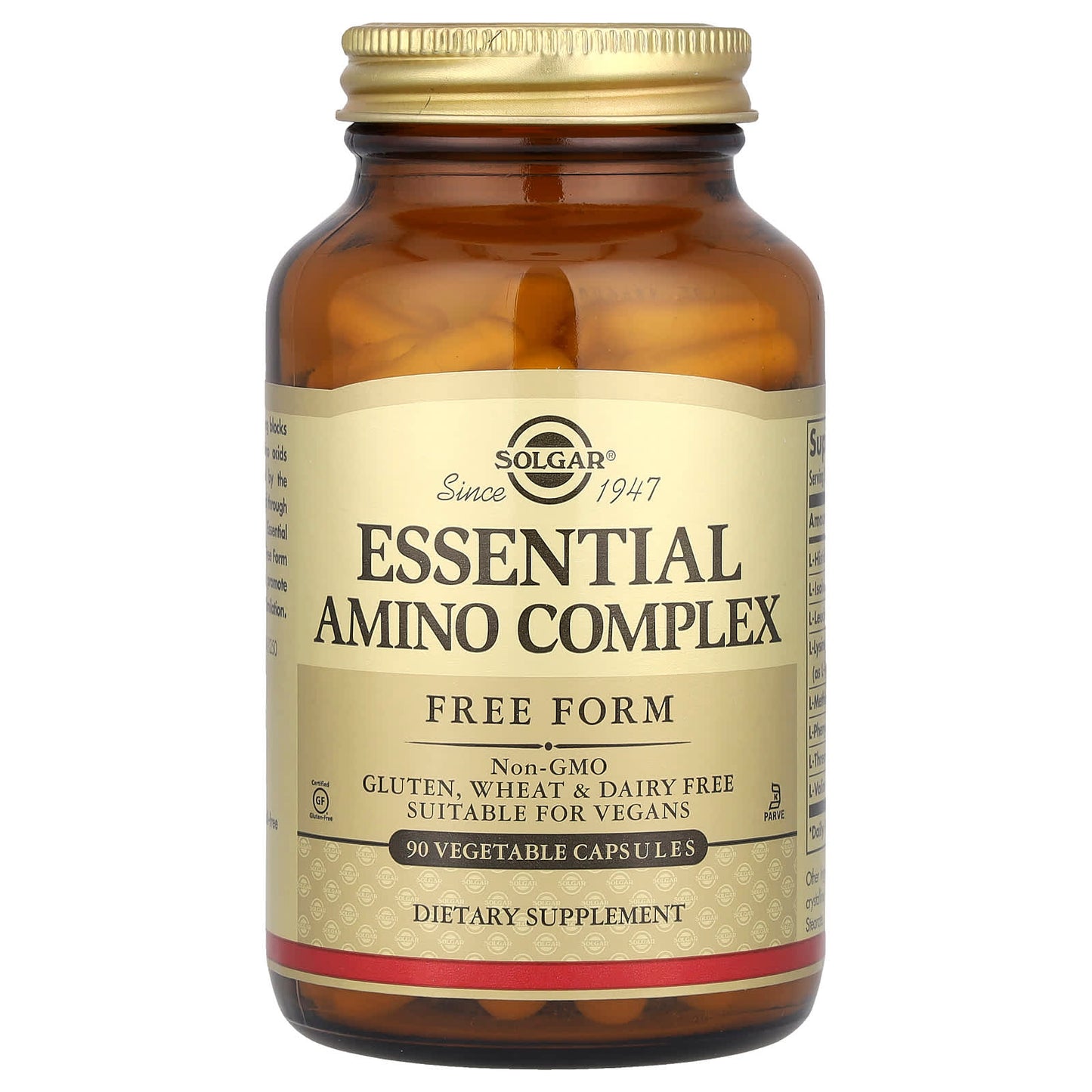 Solgar, Essential  Amino Complex, 90 Vegetable Capsules - Image 1