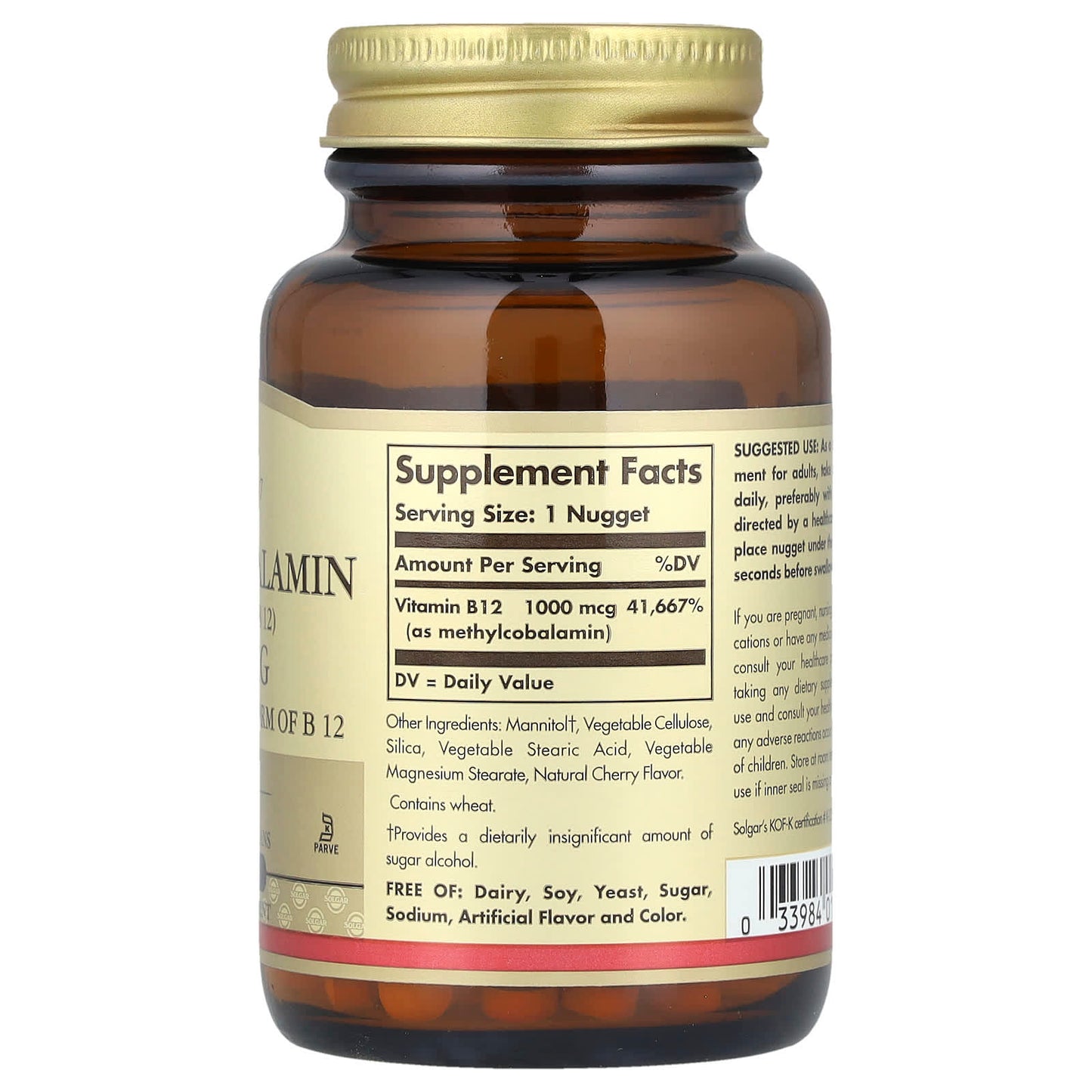 Solgar, Methylcobalamin (Vitamin B12), 1,000 mcg, 60 Nuggets - Image 2