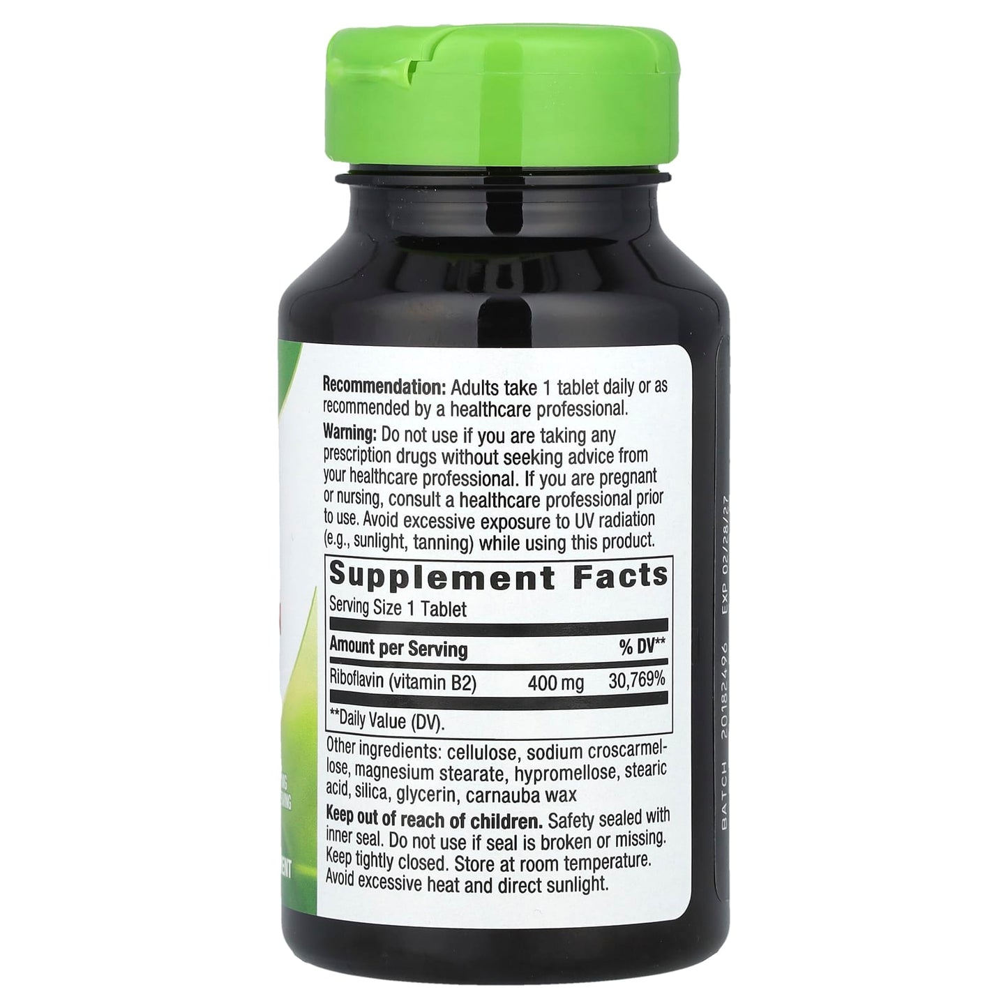Nature's Way, Riboflavin Vitamin B2, 400 mg, 30 Tablets - Image 2