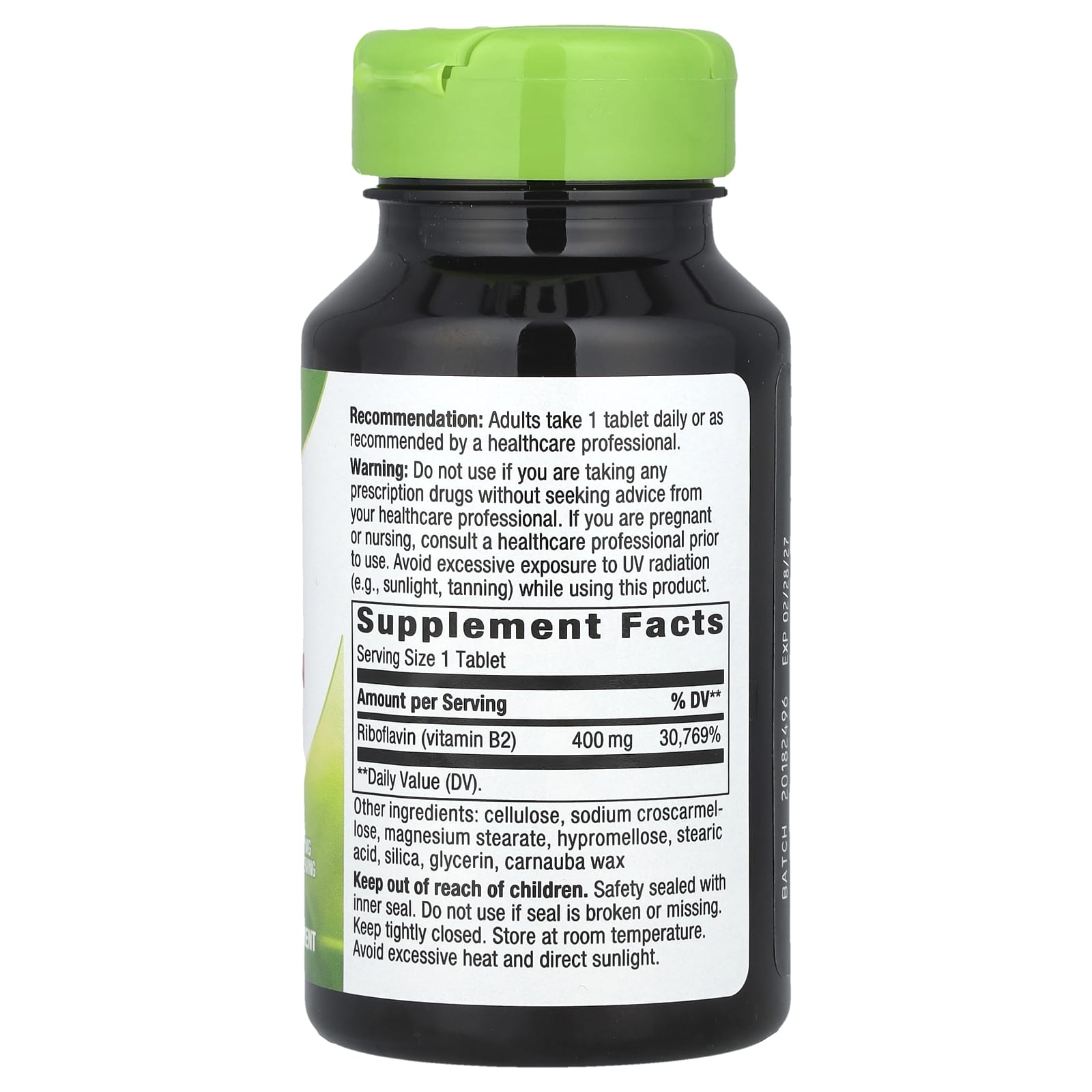 Nature's Way, Riboflavin Vitamin B2, 400 mg, 30 Tablets - Image 2