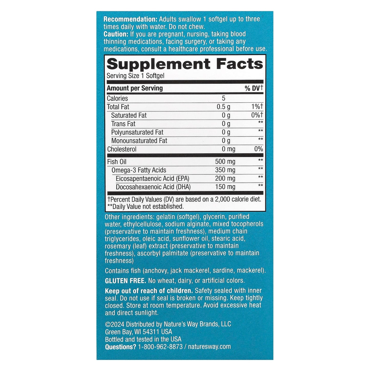 Nature's Way, Super Fisol® Fish Oil, 350 mg, 180 Softgels - Image 2