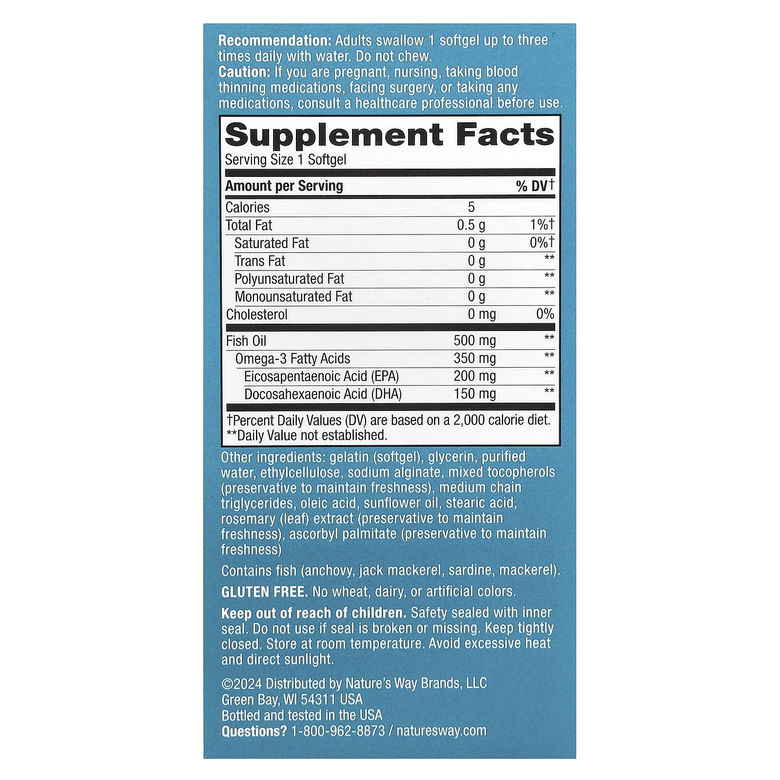 Nature's Way, Super Fisol® Fish Oil, 350 mg, 180 Softgels - Image 2