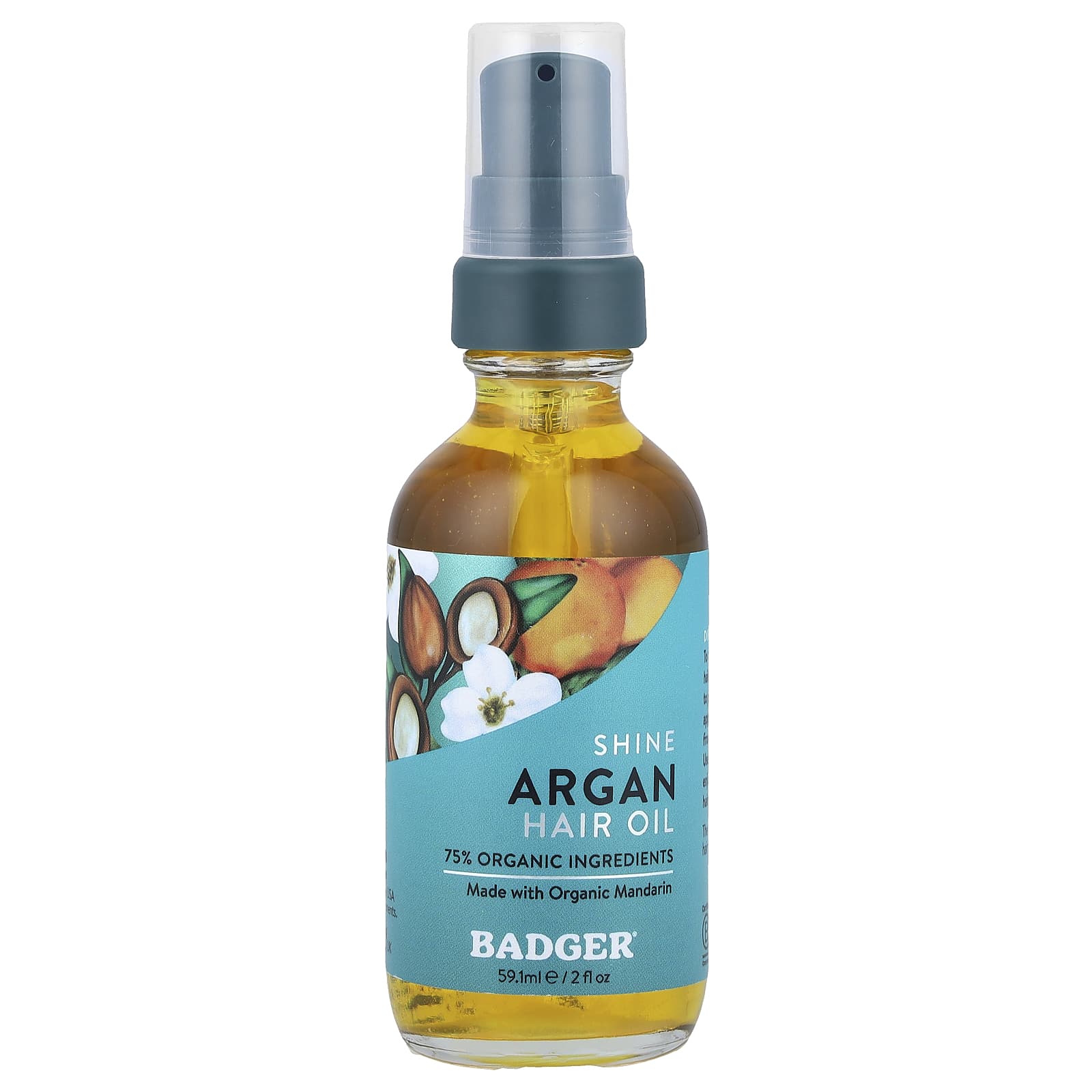 Badger Argan Hair Oil, 2 fl oz - Organic, Vegan, Cruelty-Free - Image 1