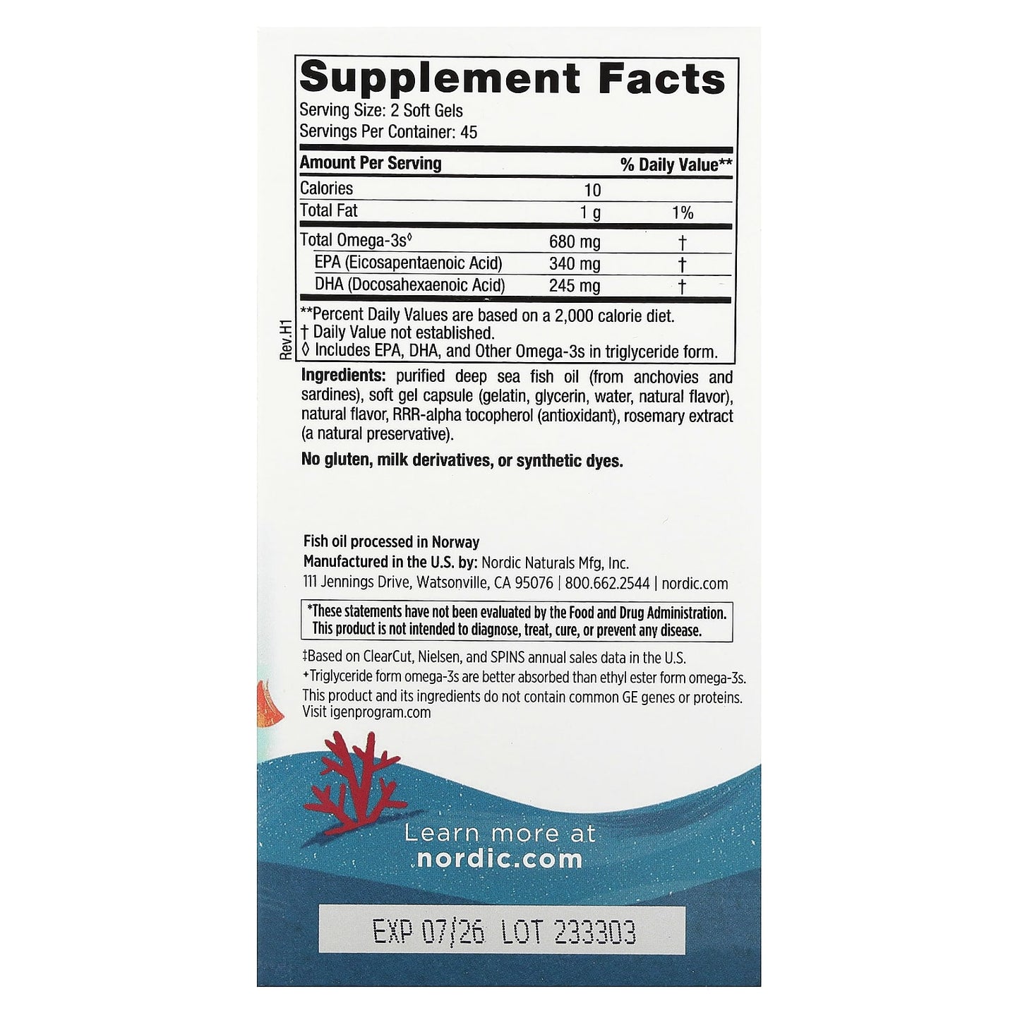 Nordic Naturals, Ultimate Omega Junior,  Ages 6+, Strawberry, 90 Mini Soft Gels (340 mg per Soft Gel) - Image 2