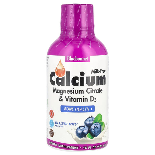 Liquid Calcium Magnesium Citrate & Vitamin D3 Supplement by Bluebonnet Nutrition - Image 1