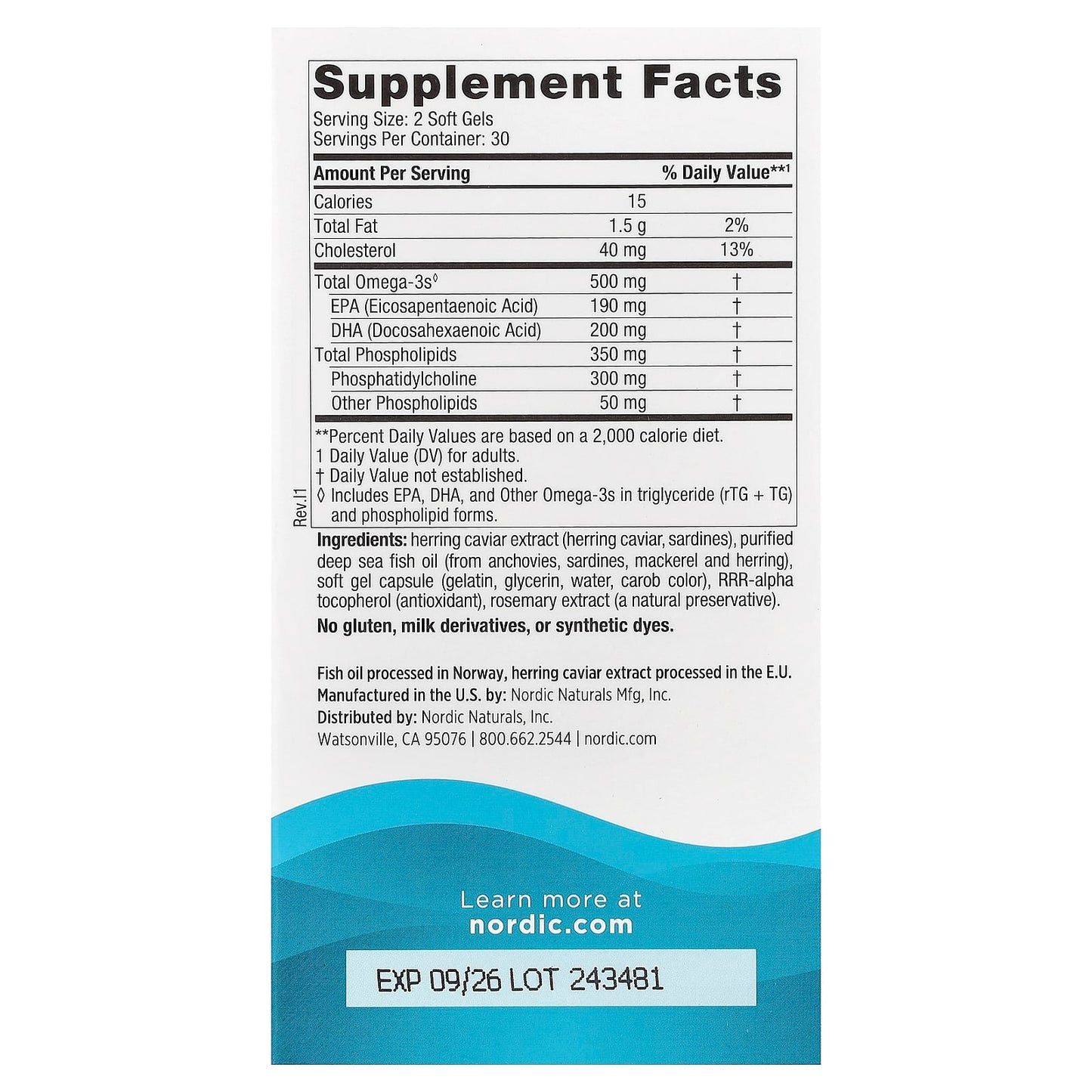 Nordic Naturals, Omega-3 Phospholipids™, 60 Soft Gels - Image 2