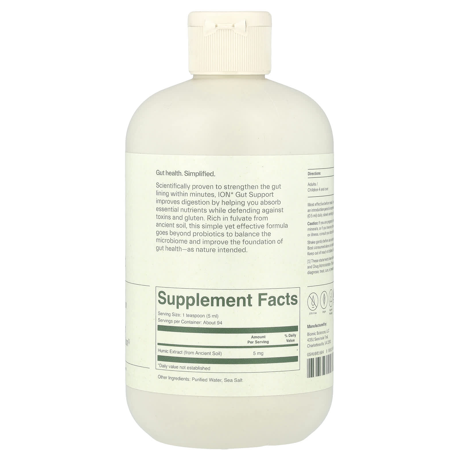 ION Gut Support - Natural Gut Health Supplement, 16 fl oz - Image 2