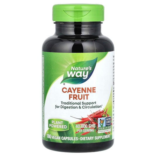Nature's Way, Cayenne Fruit, 40,000 SHU, 180 Vegan Capsules - Image 1