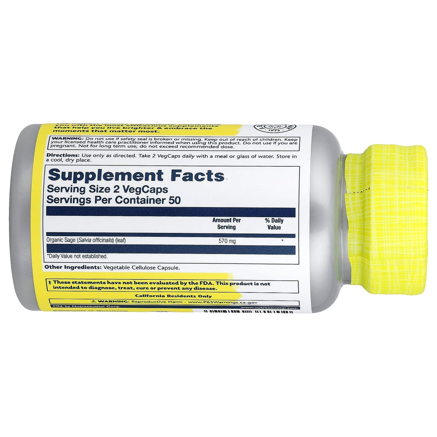 Solaray, Sage, 100 VegCaps (285 mg Per VegCap) - Image 2