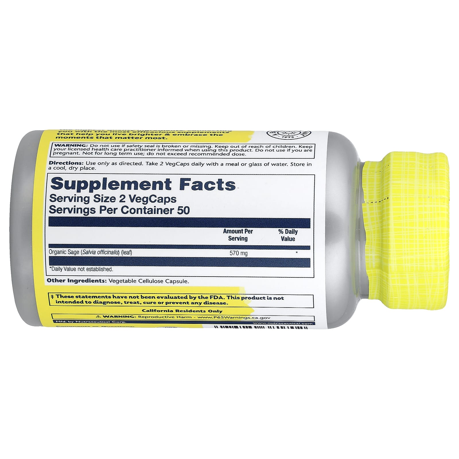 Solaray, Sage, 100 VegCaps (285 mg Per VegCap) - Image 2