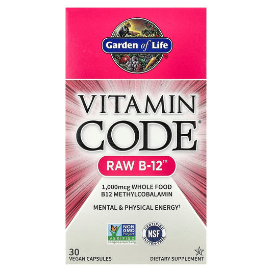 Garden of Life RAW B12 Vitamin Supplement - 30 Vegan Capsules - Image 1