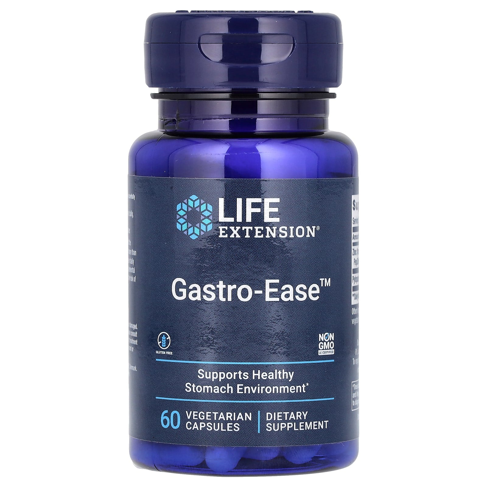 Life Extension, Gastro-Ease, 60 Vegetarian Capsules - Image 1