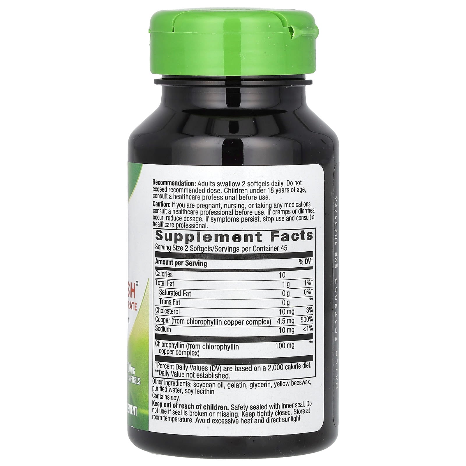 Nature's Way, Chlorofresh, Chlorophyll Concentrate, 90 Softgels (50 mg per Softgel) - Image 2