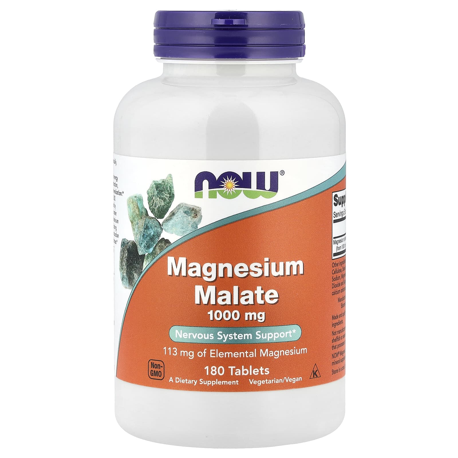 NOW Foods, Magnesium Malate, 1,000 mg, 180 Tablets - Image 1