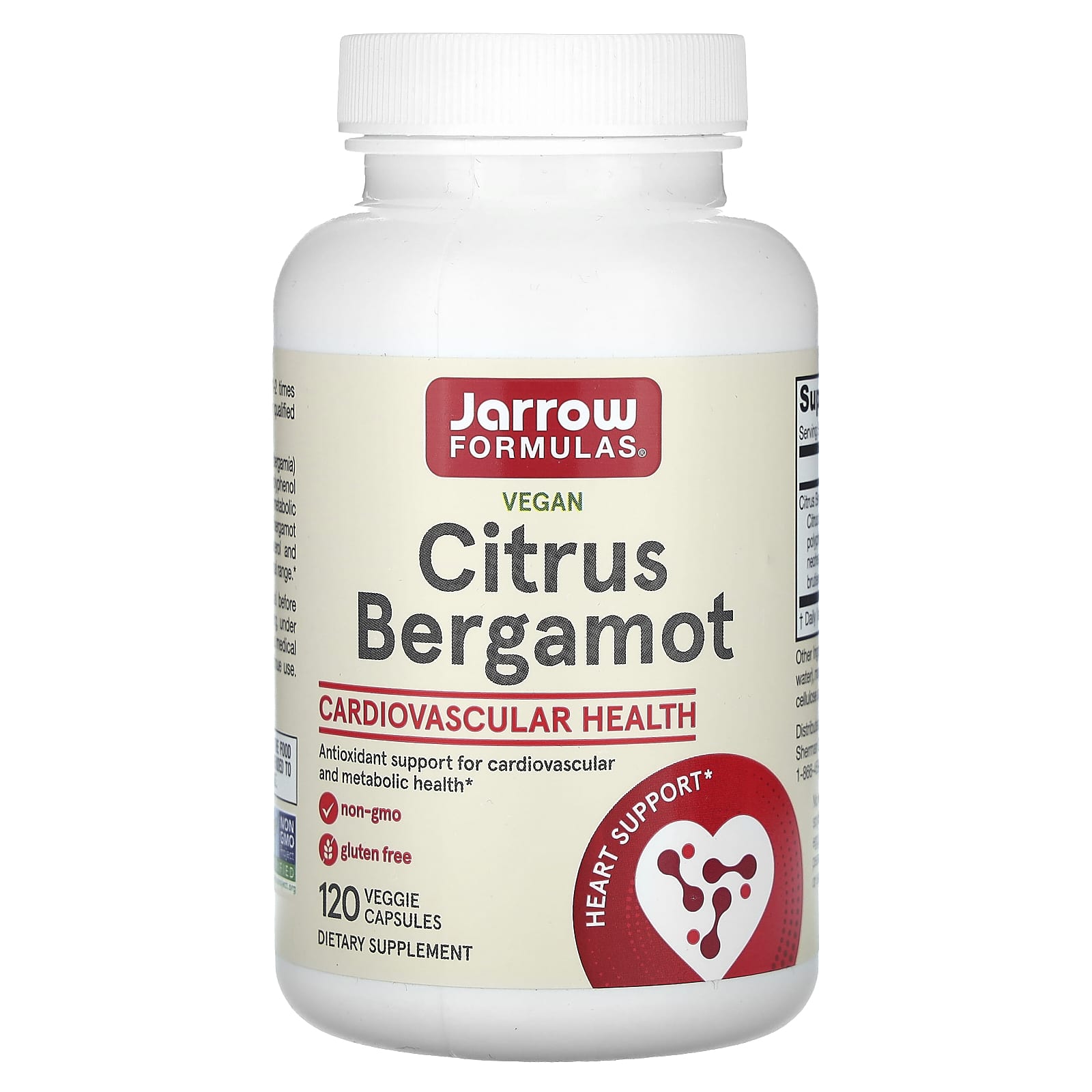 Jarrow Formulas Vegan Citrus Bergamot 120 Capsules for Heart Health - Image 1