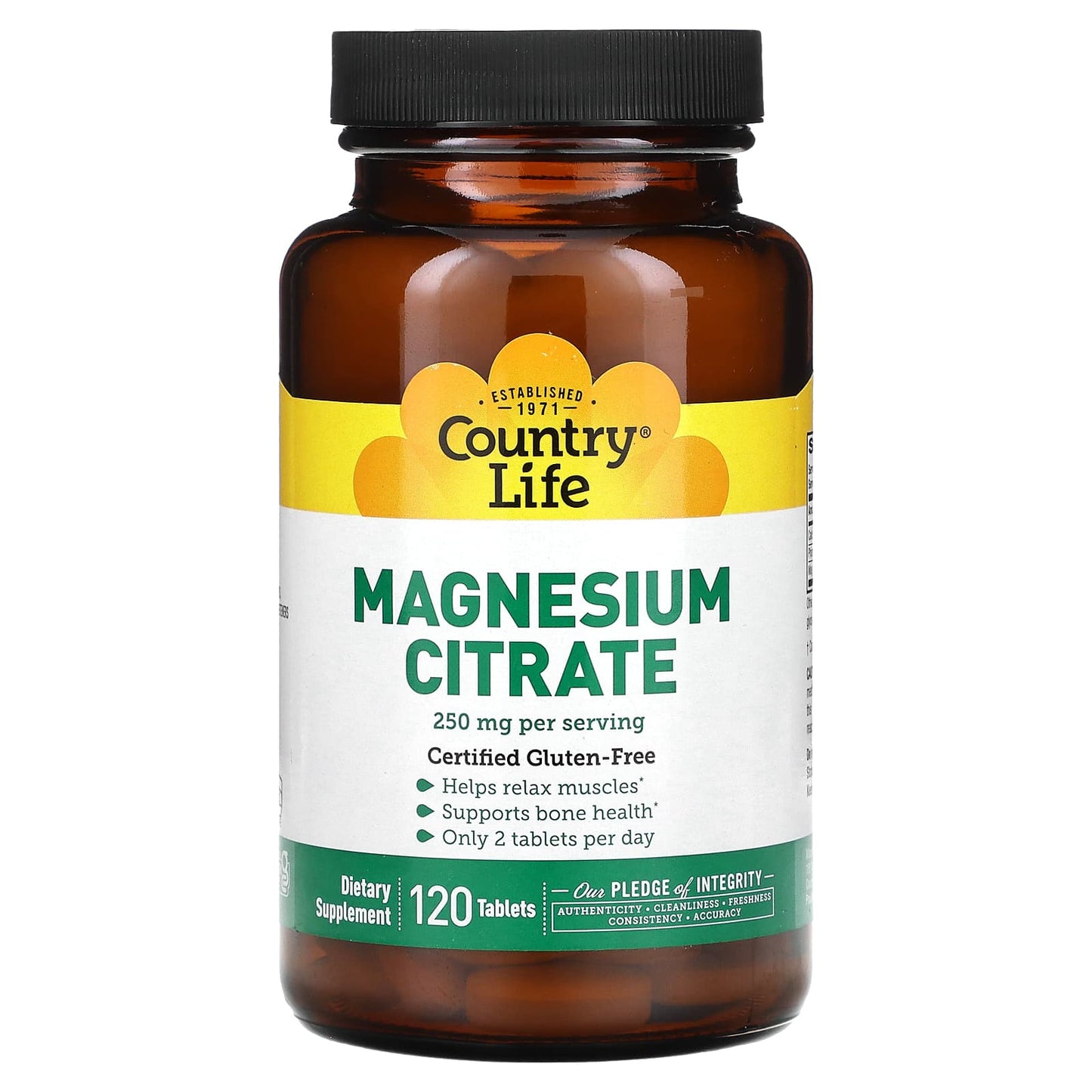 Country Life Magnesium Citrate 120 Tablets - Gluten-Free & Vegan-Friendly - Image 1