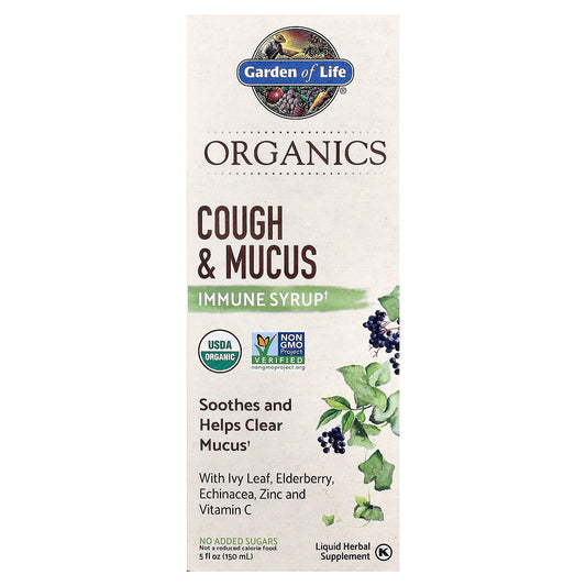 Organic Cough & Mucus Syrup by Garden of Life - USDA Certified - Image 1