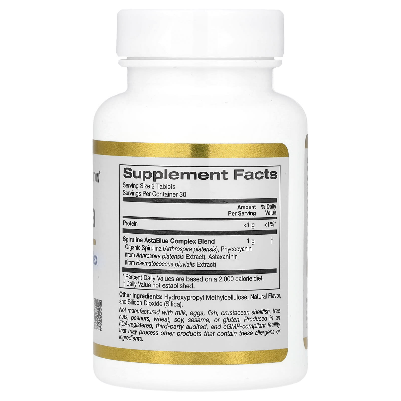Spirulina Antioxidant Supplement with AstaBlue Complex - 60 Tablets - Image 2