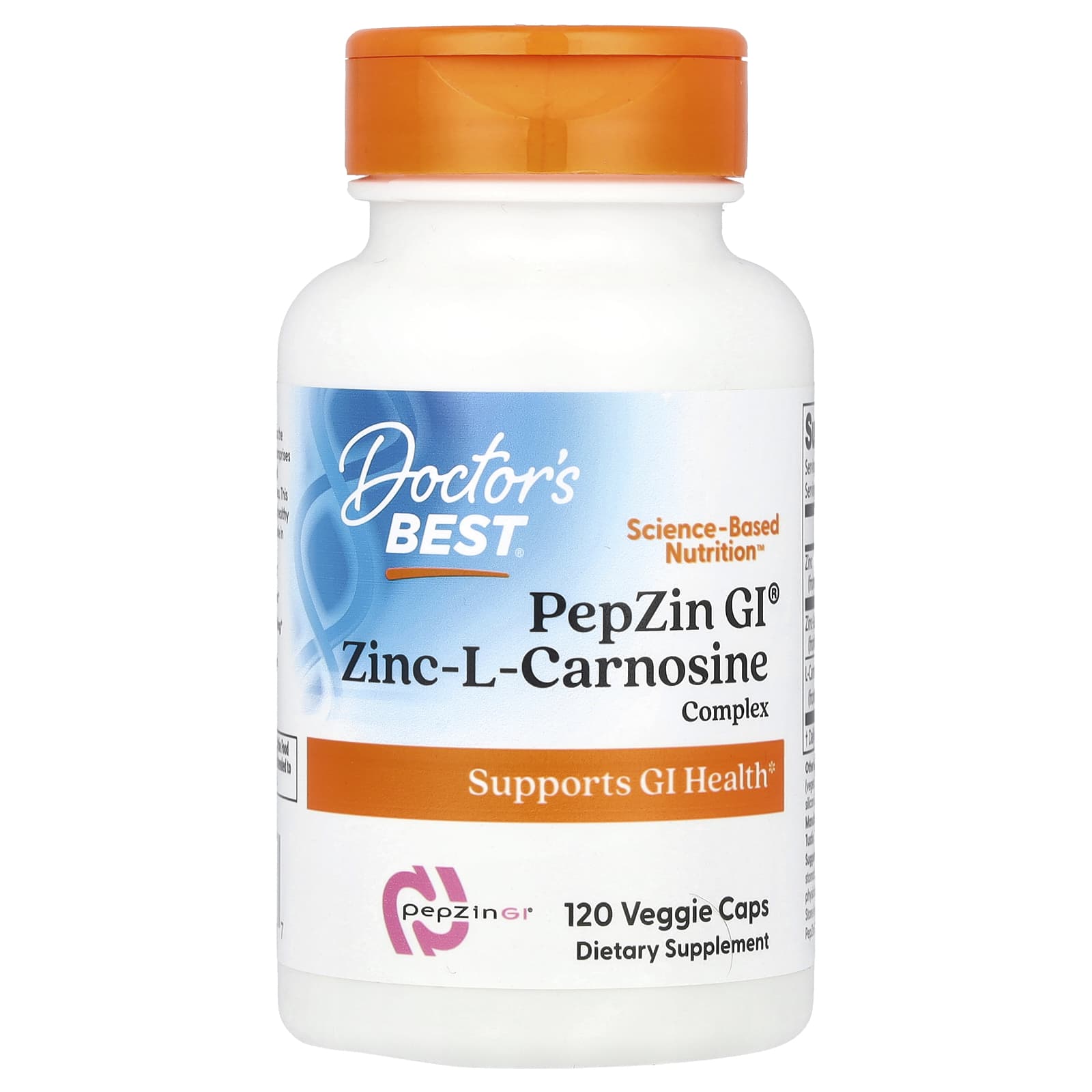 Doctor's Best PepZin GI Zinc-L-Carnosine Complex 120 Capsules - Image 1