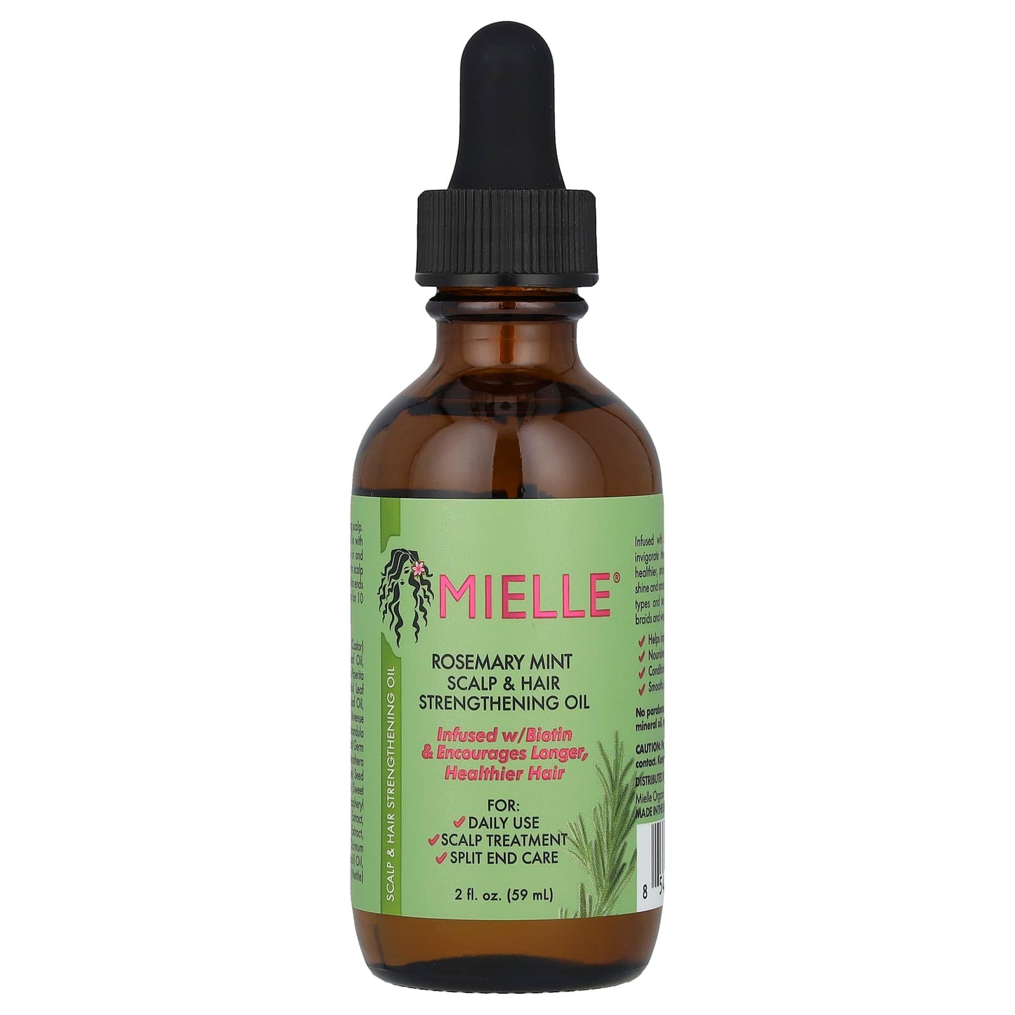 Mielle, Scalp & Hair Strengthening Oil, Rosemary Mint, 2 fl oz (59 ml) - Image 1