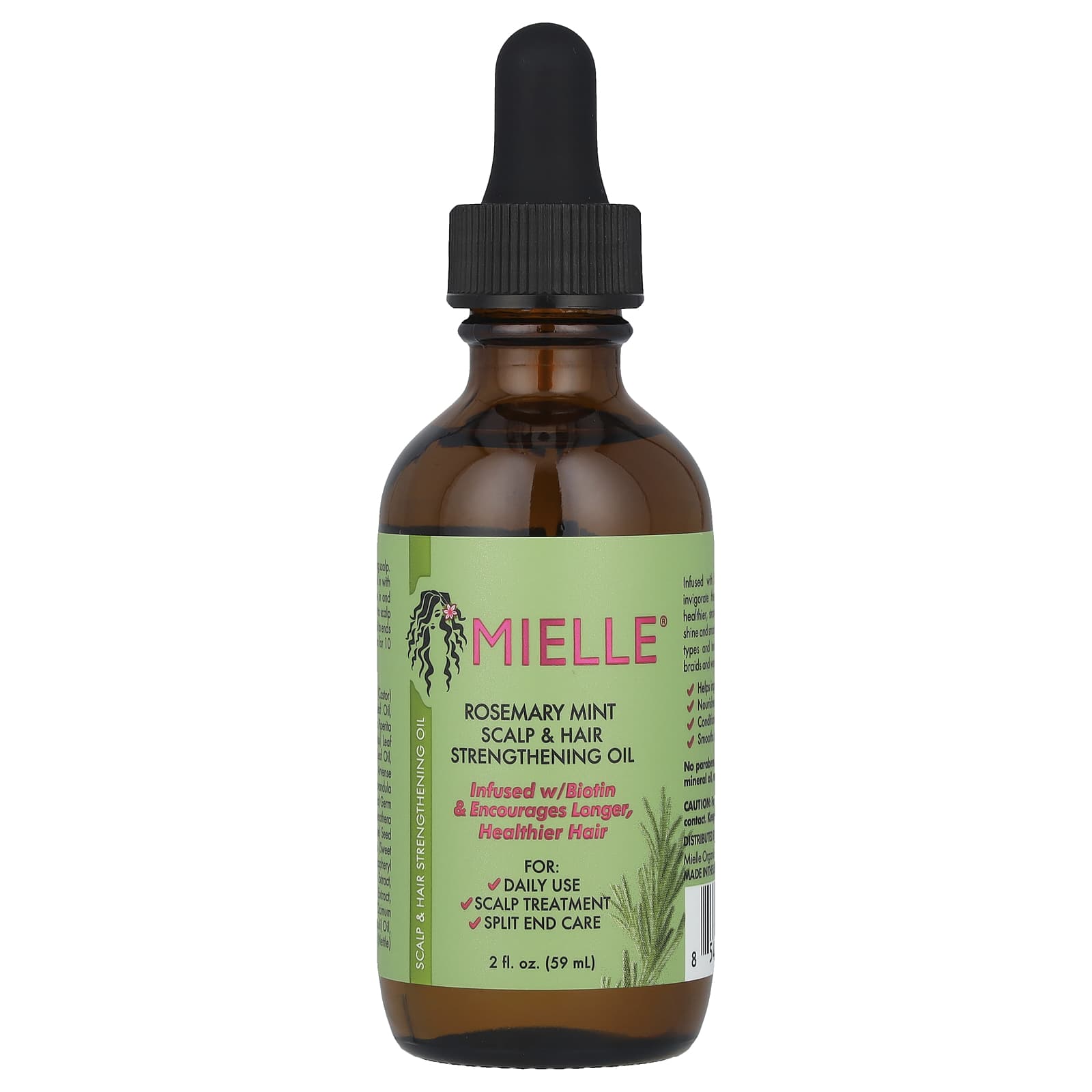 Mielle, Scalp & Hair Strengthening Oil, Rosemary Mint, 2 fl oz (59 ml) - Image 1