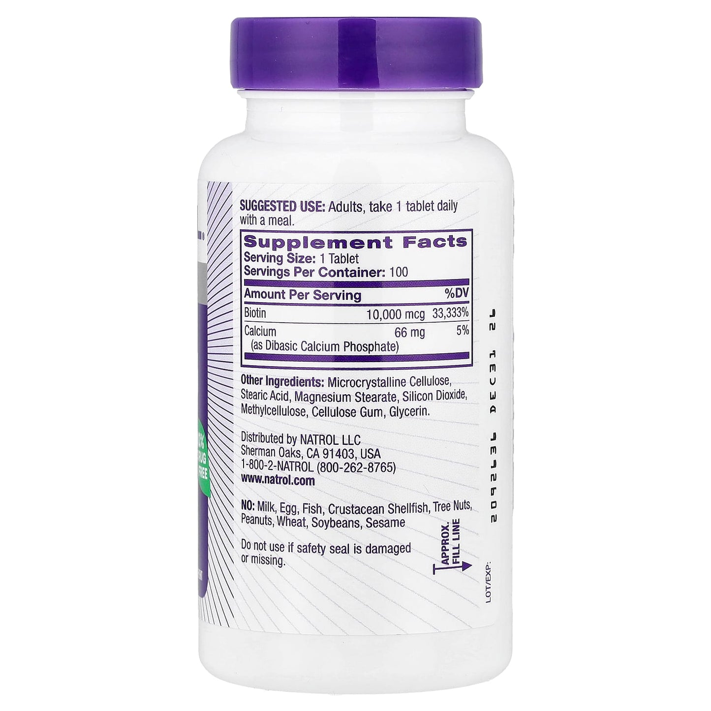 Natrol, Biotin, 100 Tablets - Image 2