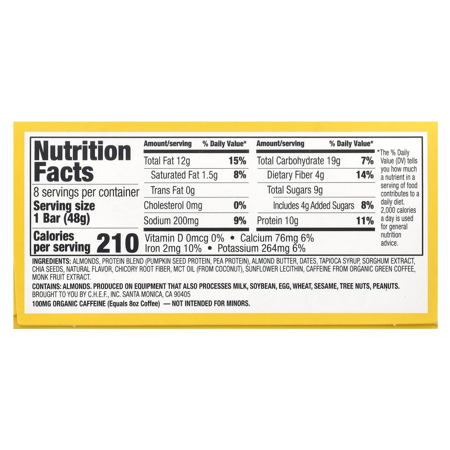 Quantum Energy Square, Caramel Almond Sea Salt, 8 Energy Bars, 1.69 oz (48 g) Each - Image 2