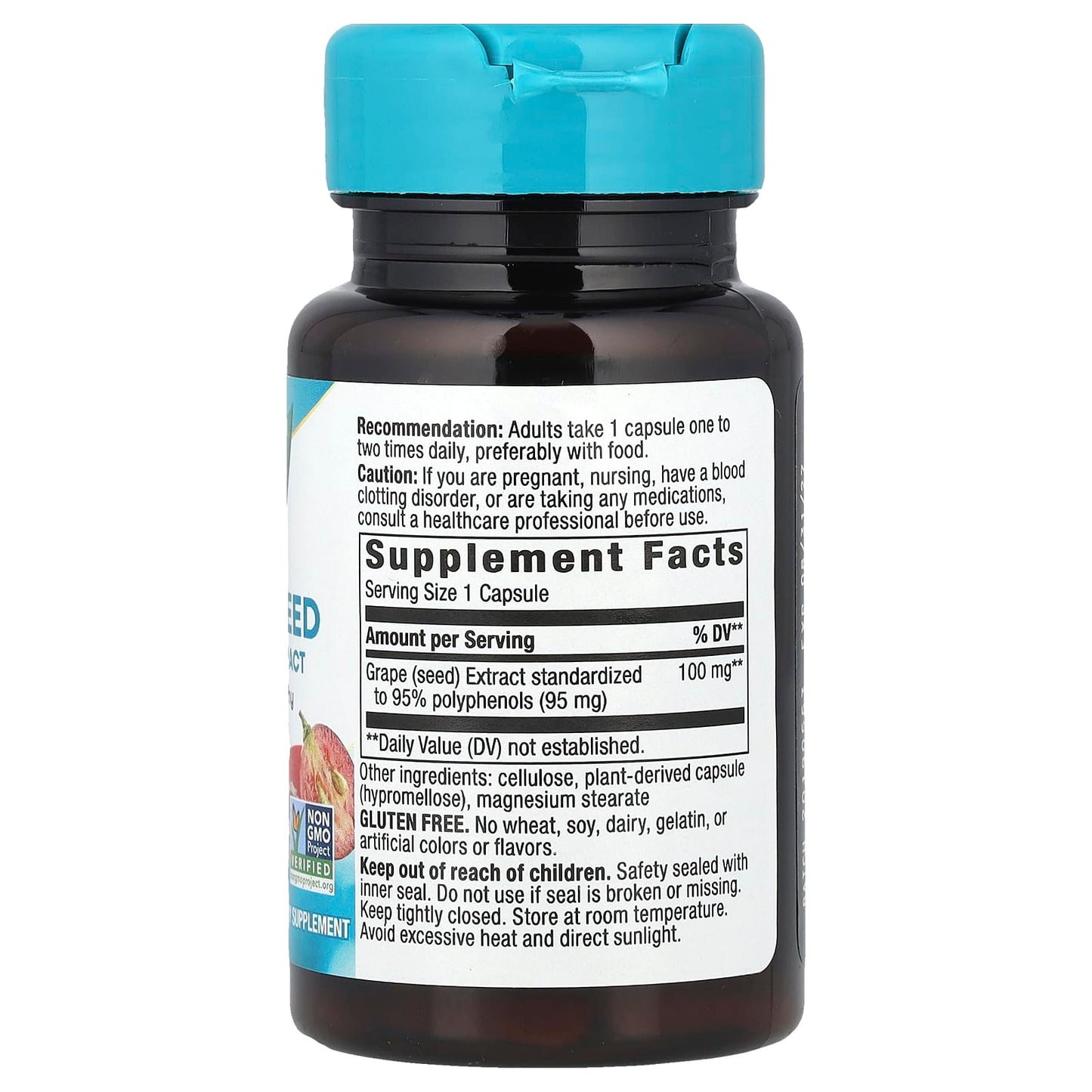 Nature's Way, Grape Seed Premium Extract, 100 mg, 30 Vegan Capsules - Image 2