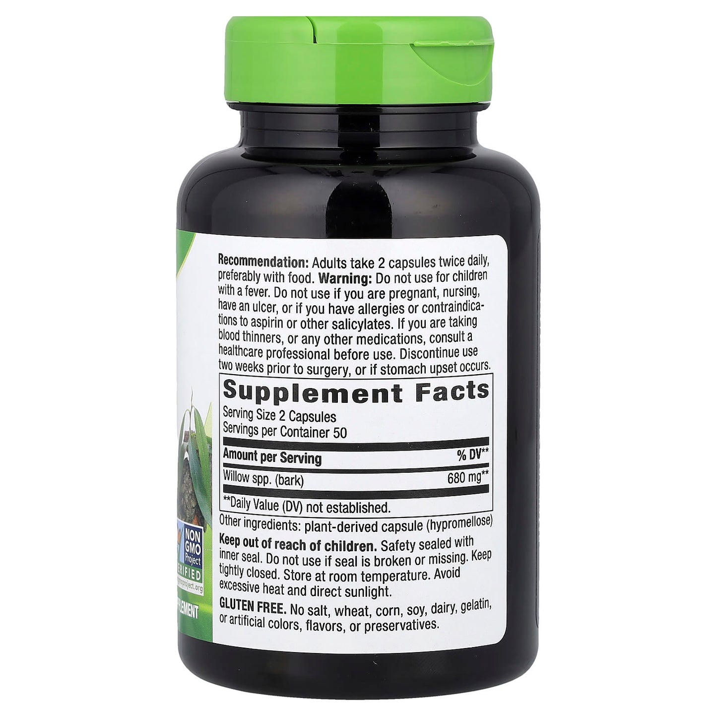 Nature's Way, Willow Bark, 100 Vegan Capsules (340 mg per Capsule) - Image 2